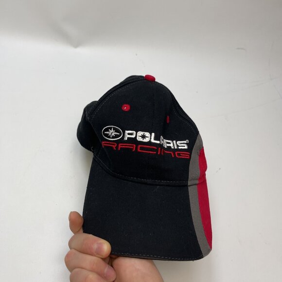 Y2K Polaris Racing Red / Black / Grey Adjustable Cap Motorsports Moto Quad - Picture 9 of 9